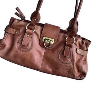 Vintage Y2K Genuine Leather Shoulder Bag – Tan